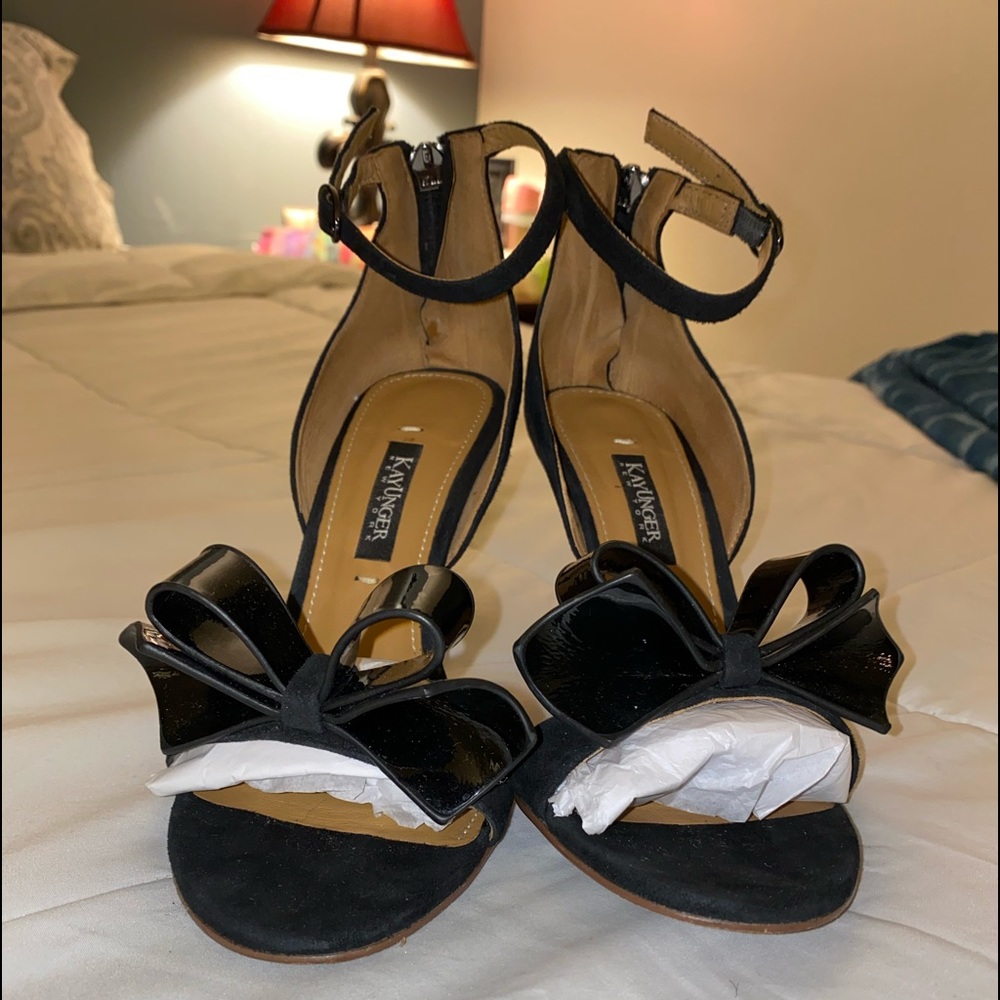 Kay Unger New York. (Baroque) ankle strap heels.